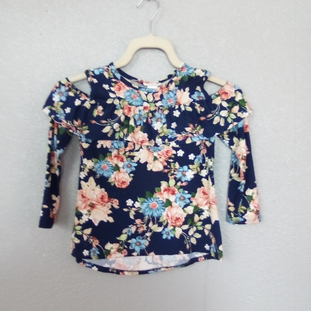 Floral Kids Top - Blue and Pink ( Bag V)